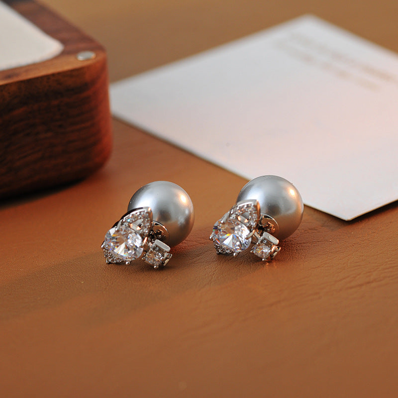 Korean Version Fashion Simple Chanel Micro Inlaid Letter Necklace Light Luxury High-end Niche Design Sense Collarbone Chain Sweater Chain