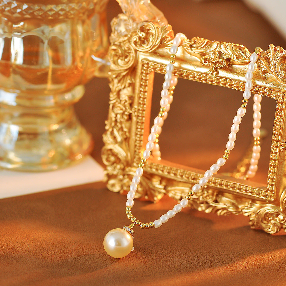 Pearl Necklace Xiaohongshu Elegant Necklace for Women Fashion Retro Pearl Collarbone Jewelry