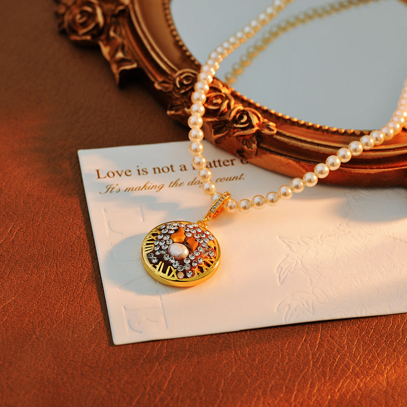 24 Years Natural Baroque Necklace Micro Inlay High-end Sense Libra Temperament Versatile Pearl Necklace