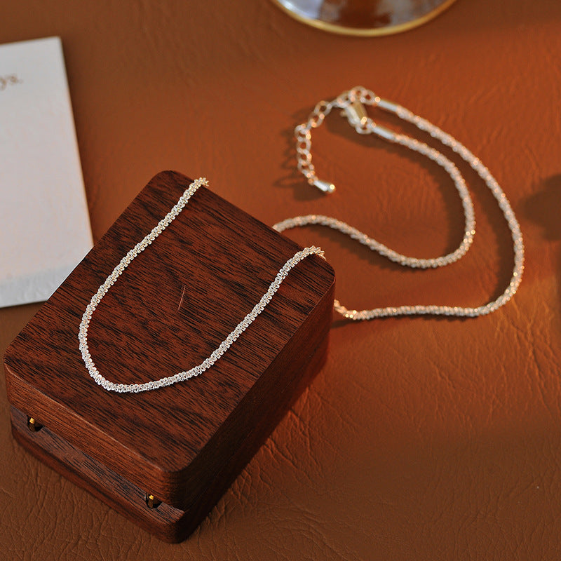 Italy VICENZA Niche Electroplated Palladium White K Sparkling Clavicle Chain Starry Sky Bare Chain Light Luxury