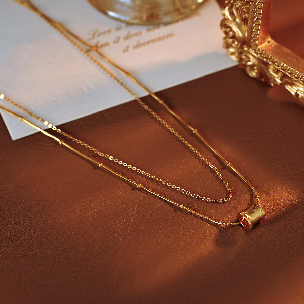 [Xia Shui Yi Ren] Balance Beam Small Waist Versatile Necklace for Women, Niche Trendy Necklace