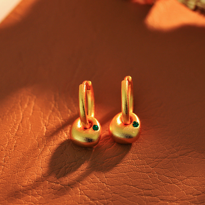 Traditional Matte Small Gold Pendant Micro Inlaid Green Zirconia Collarbone Chain Elegant High-end Fashionable Necklace for Women