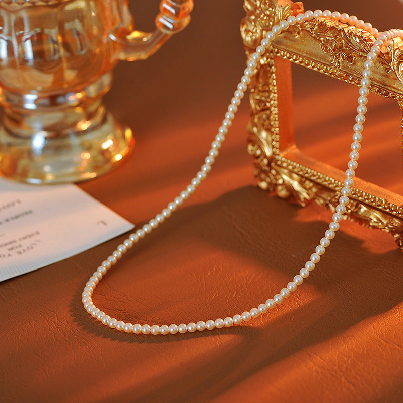 Graceful Luxury High-End Pearl Layered Necklace Personality Versatile Four-Leaf Clover Elegant Luxurious Exquisite Niche Design