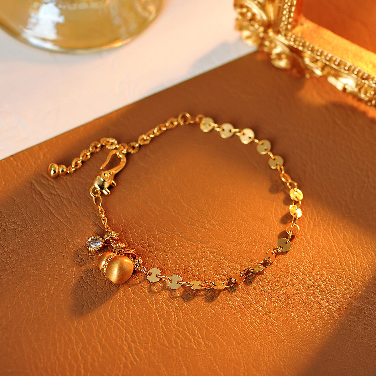 Gold Shop Same Style Gold Gourd Bracelet National Trend Tassel Necklace Women's Light Luxury High-End Vintage Feel Hand Jewelry