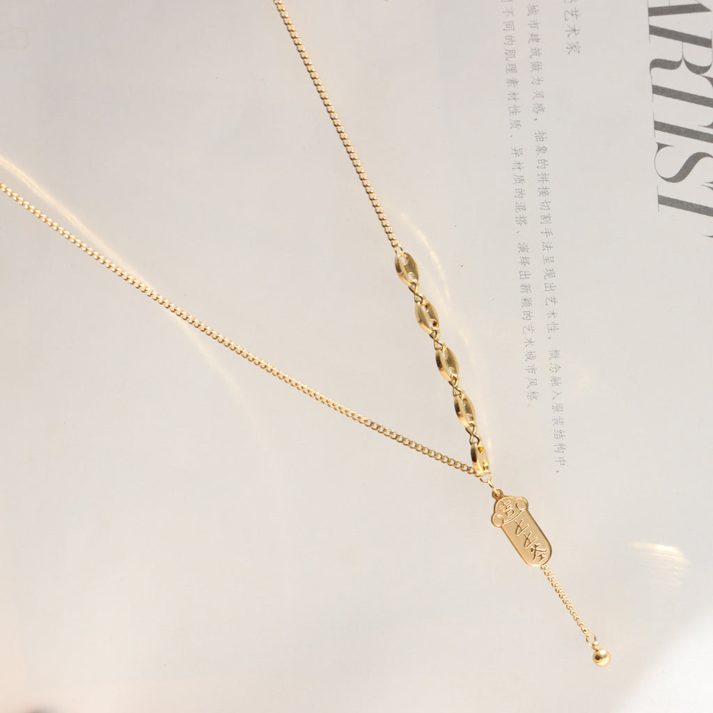 Light Luxury Niche Blind Box Lucky Sign Necklace 2025 New Women's Fortune Brand Collarbone Chain Birthday Gift