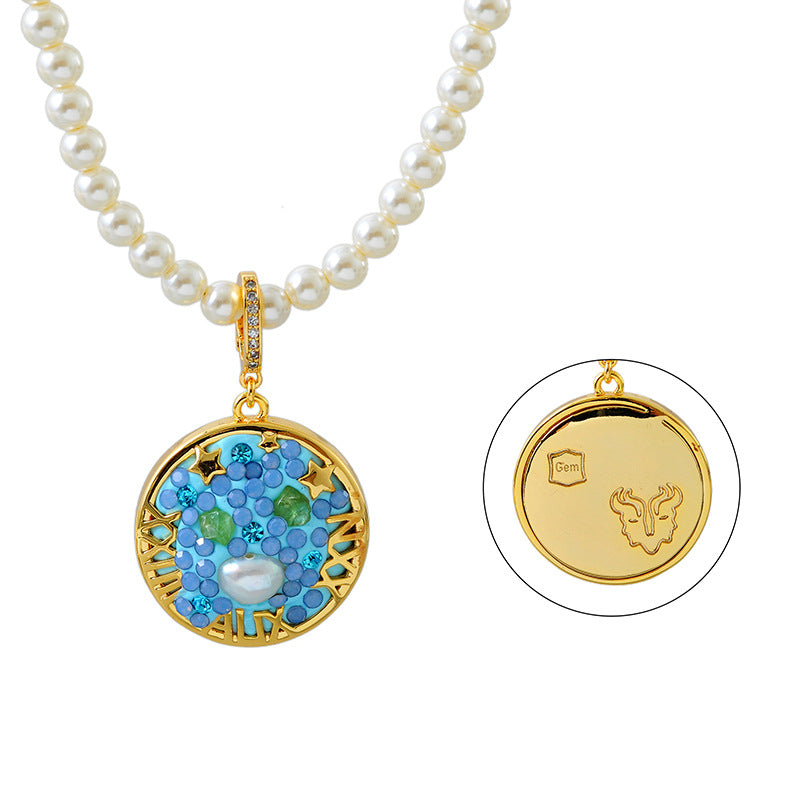 24 Years Natural Baroque Necklace Micro Inlay High-end Gemini Temperament Versatile Pearl Necklace