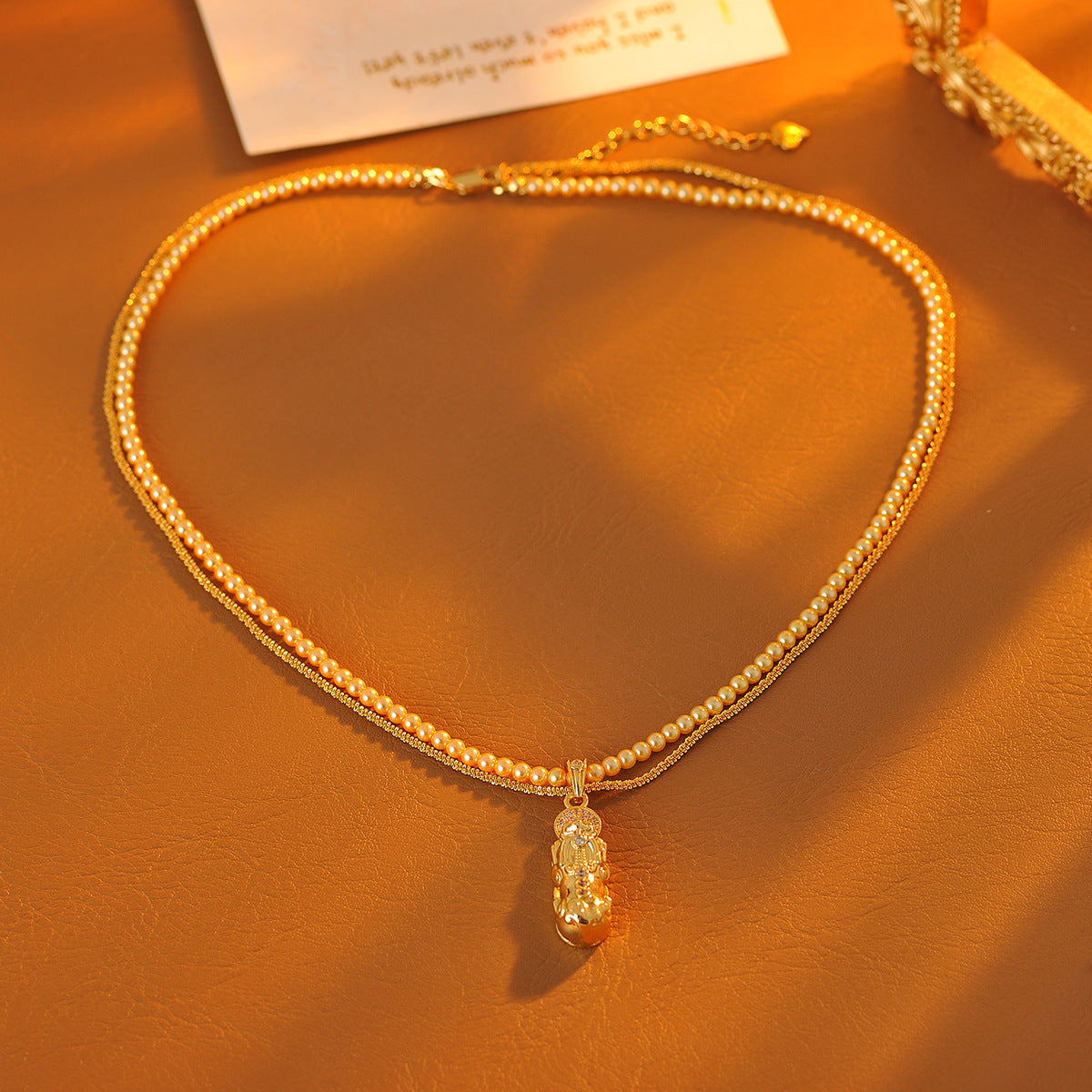 New Chinese Style National Trend Pixiu Pendant Necklace Layered Clavicle Chain Light Luxury High-end Accessories