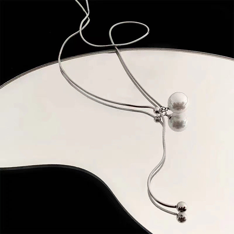 2025 New Pullable Pearl Long Sweater Chain Niche Design Simple High-end Elegant Jewelry Accessory