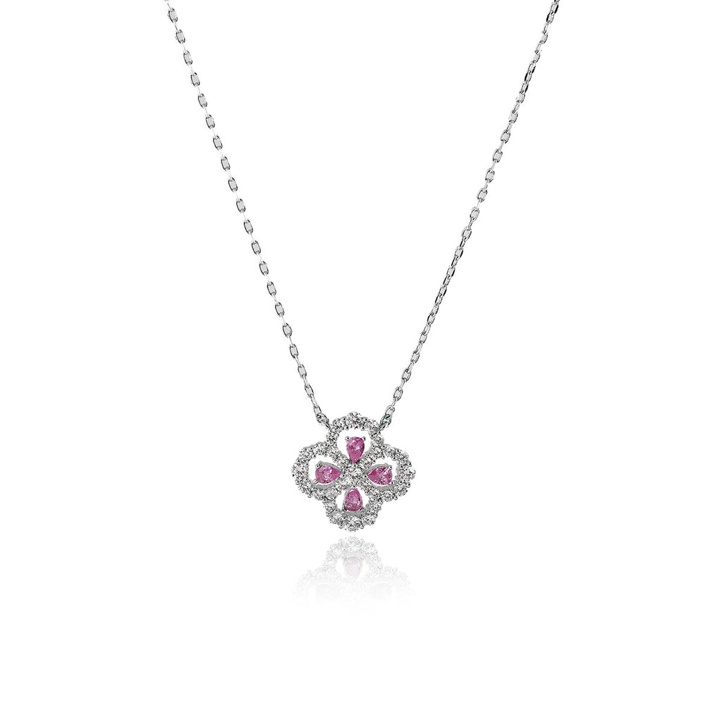 Four-leaf Clover Necklace Full Diamond Handmade Inlaid Collarbone Chain Light Luxury High-end Feel Xiaohongshu Socialite Same Style