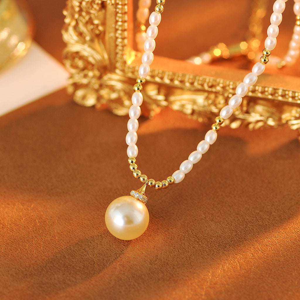 Pearl Necklace Xiaohongshu Elegant Necklace for Women Fashion Retro Pearl Collarbone Jewelry