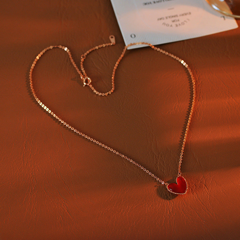 2025 New Heart-shaped Mother-of-Pearl Necklace Simple Luxury Clavicle Chain Elegant High-end Necklace