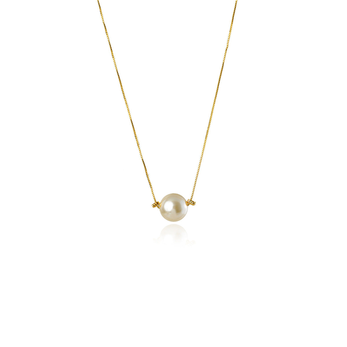 Beach Sunrise Single Pearl Pendant Necklace for Women, Popular Light Luxury Niche High-End Necklace