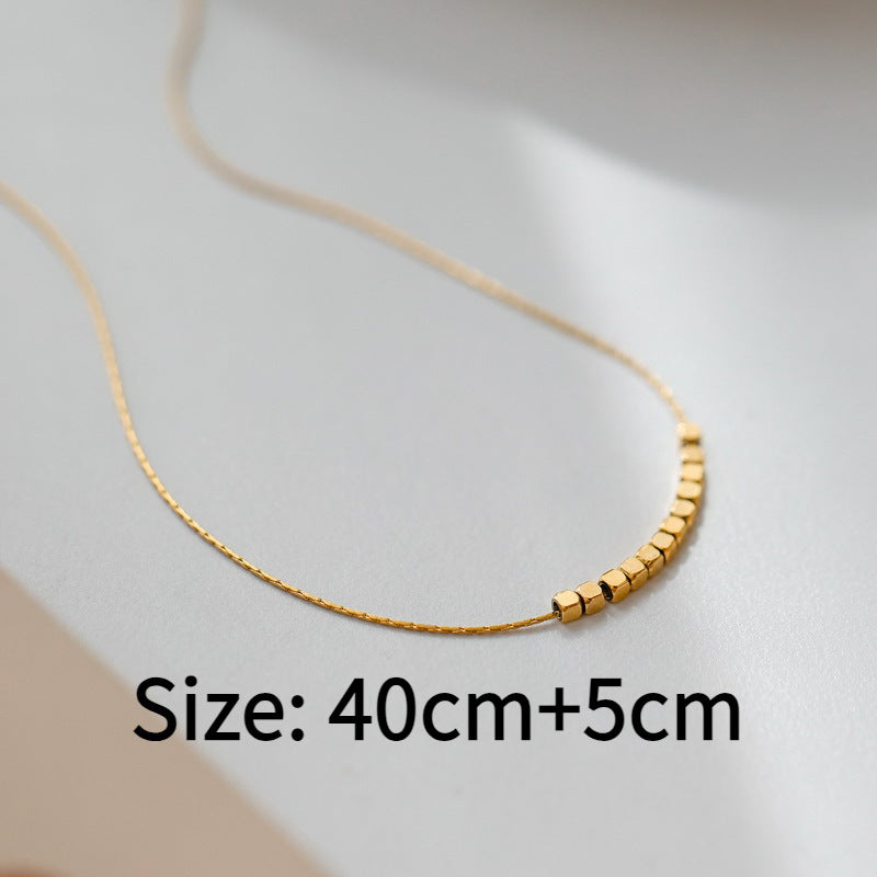 Minimalist Double-Layer Beaded Necklace for Women, Fashionable and Elegant, Exquisite Layered Jewelry, Autumn and Winter Sweater Chain