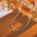 New Broken Silver Pearl Sugar Cube Necklace High-end Fashion Light Luxury Collarbone Chain Neck Chain Exquisite Accessory