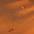Real Gold Plated Heart Necklace Light Luxury Niche Heart Necklace One Chain Double Wear High-end Design Sense