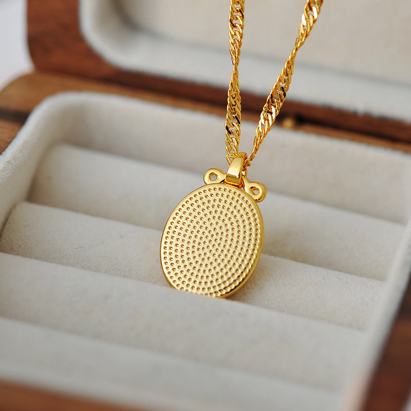 New Year's Retro Oil Painting Style Necklace Light Luxury Niche Design Tulip High-end Clavicle Chain Necklace