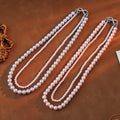 High-end Exquisite White Pink Manta Pink Purple 3+6 4+8 Pearl Bow Fashion Blogger Same Style Beaded Collarbone Chain