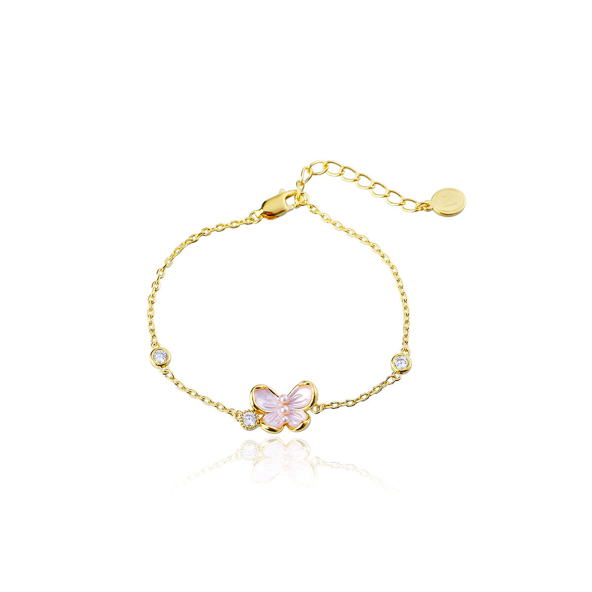 Real Gold Plated Flower Necklace Earrings Bracelet Jasmine Flower High-end Light Luxury Niche Necklace Jewelry