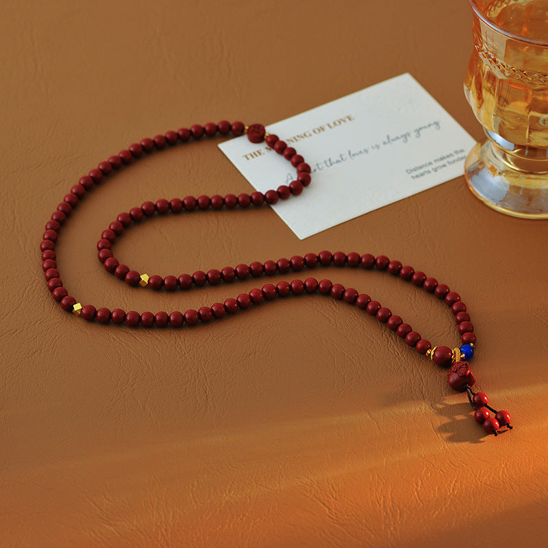 New Chinese Style Lucky Cat Cinnabar Bracelet for Women, Multi-layer Long Bracelet, New High-end Luxury Friendship Jewelry