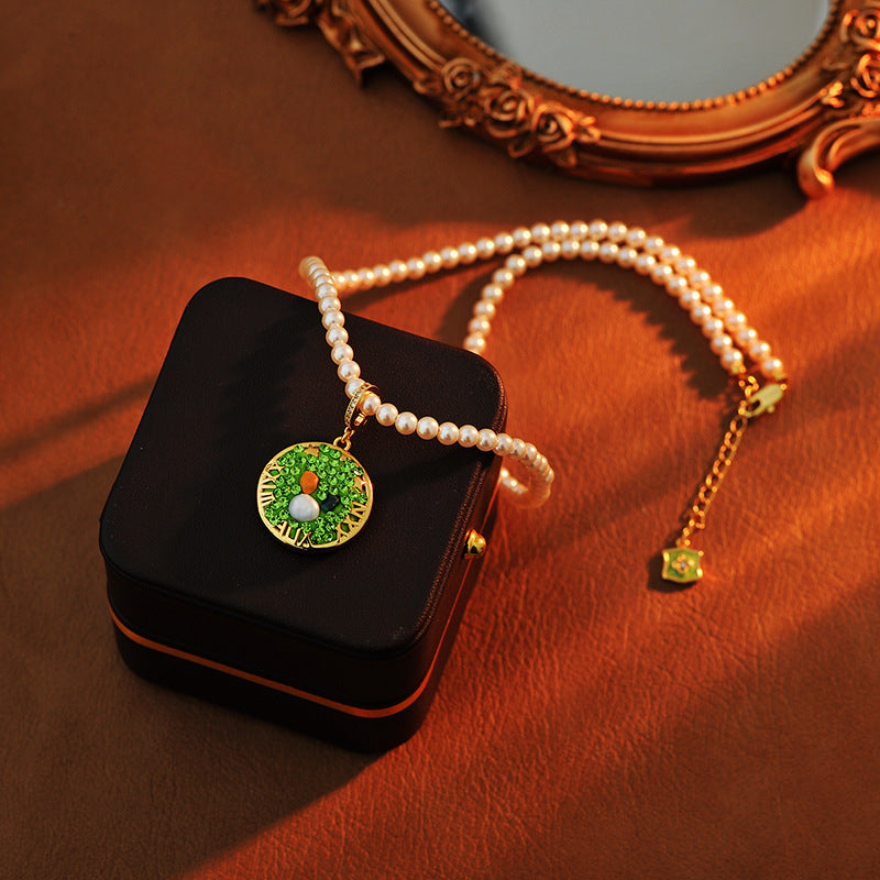 24 Years Natural Baroque Necklace Micro Inlay High-end Taurus Temperament Versatile Pearl Necklace