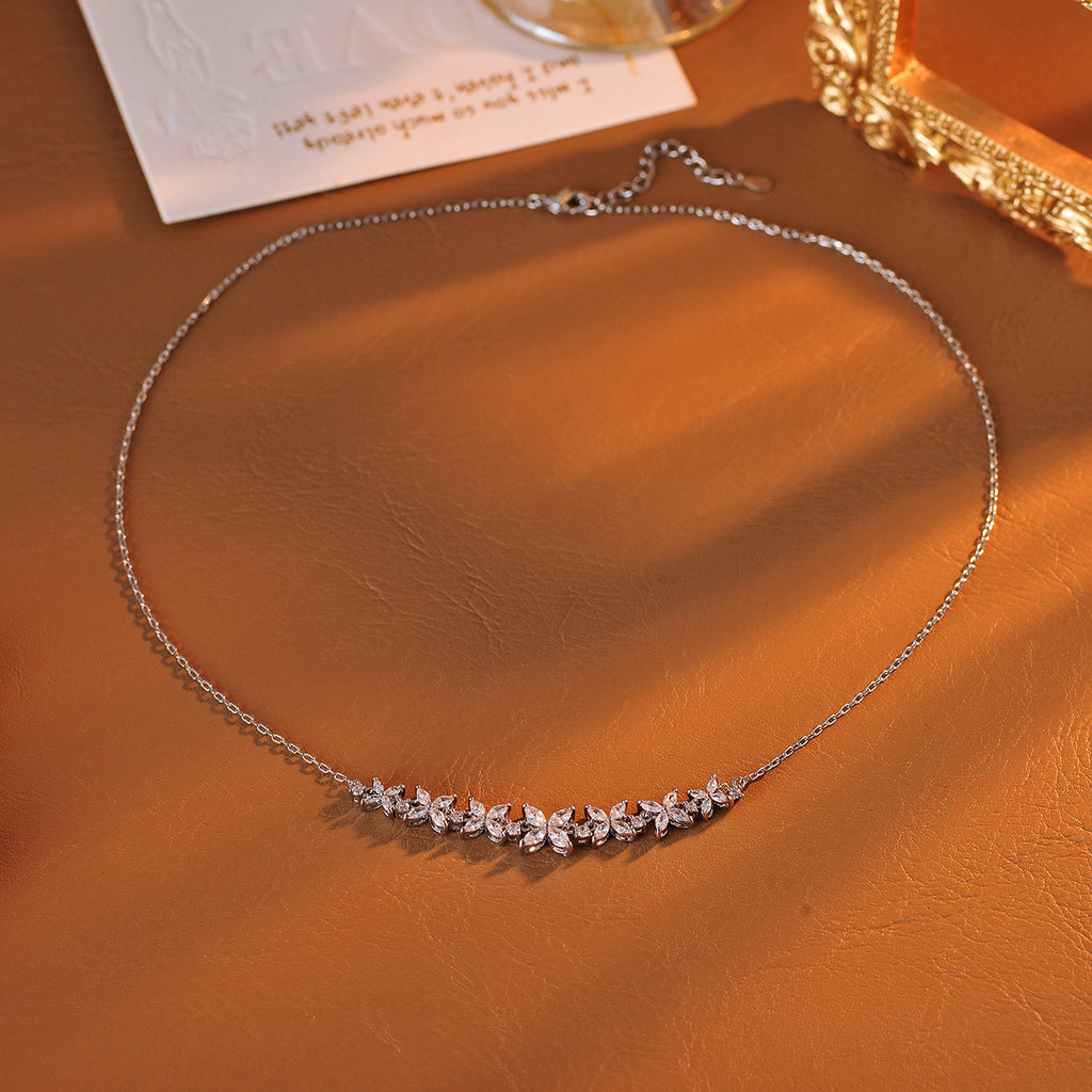 Flower Tassel Earrings Necklace Wisteria Smile Necklace High-End Light Luxury Niche Choker