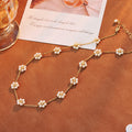 Cross-border European and American Hot-selling Fashion Copper Alloy Woven Flower Pearl Necklace Versatile Exquisite Elegant High-end Style
