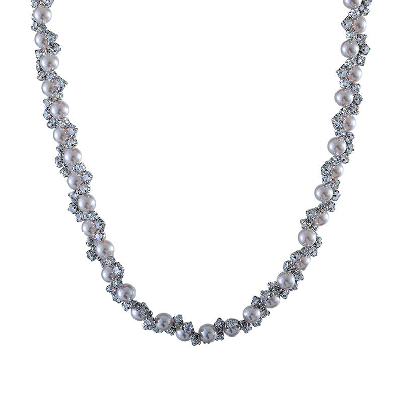 Star High-End Woven Perfect Round Strong Light Shijia Pearl Exquisite Claw Drill Necklace for Women Luxury Jewelry One Piece