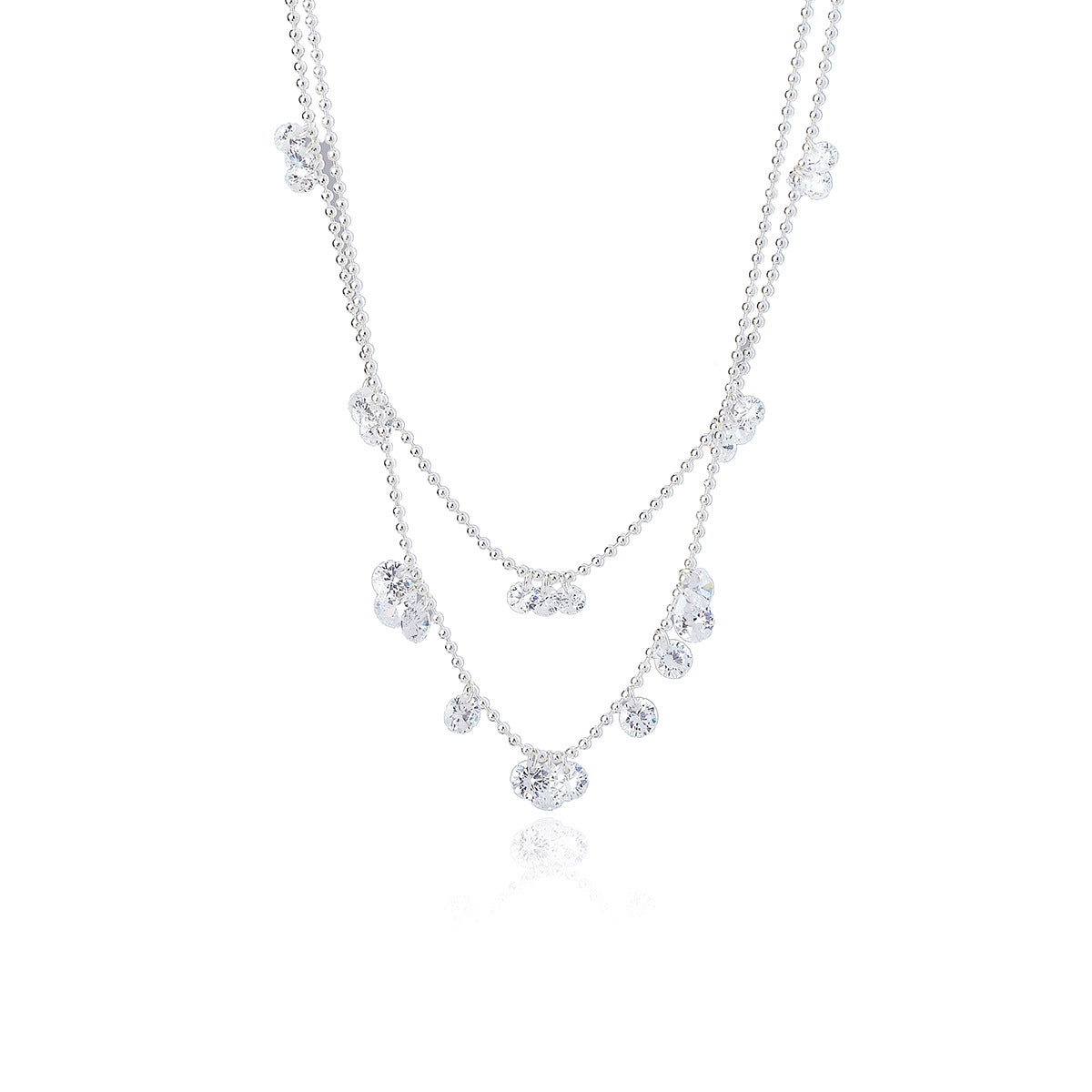 Shiny Gold-Plated Small Water Drop Necklace, Same Style as Xiaohongshu, Exquisite and Simple Zircon Temperament Collarbone Chain