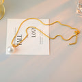 New Pearl Pendant Necklace Light Luxury Women's High-End Collarbone Chain Gold Simple Everyday Versatile Elegant Necklace
