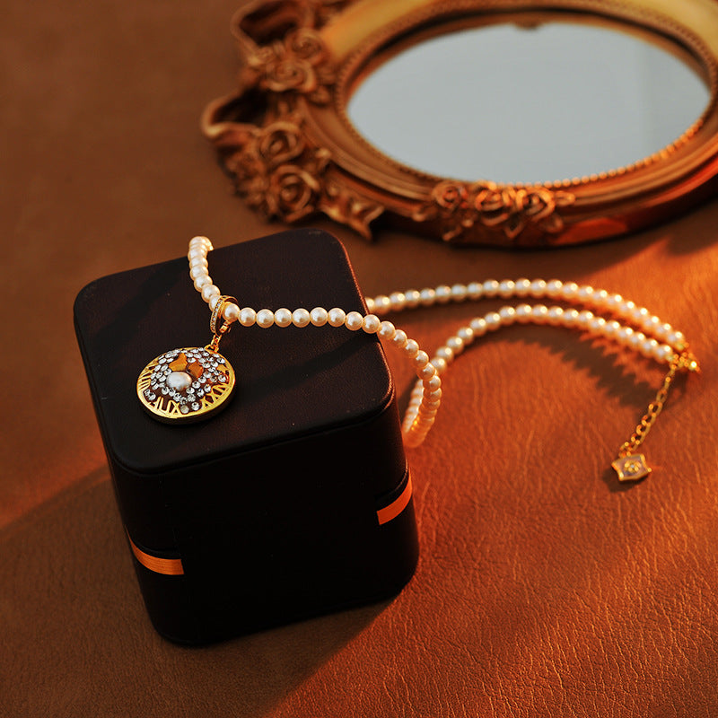 24 Years Natural Baroque Necklace Micro Inlay High-end Sense Libra Temperament Versatile Pearl Necklace