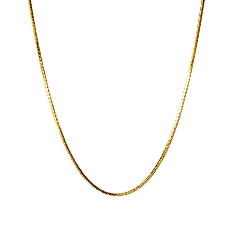 Interchangeable Pendant Fashion Simple Collarbone Chain Necklace Niche Light Luxury High-end Necklace Plain Chain Snake Bone Chain Necklace