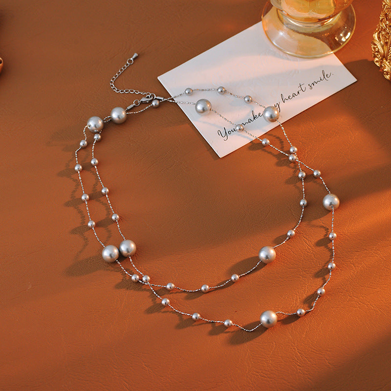 Elegant Fashion Long Multi-layer Starry Sky Necklace Light Luxury Niche Design Layered Sweater Chain for Women