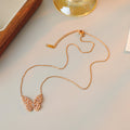 Butterfly Necklace New Style Elegant Versatile Light Luxury Collarbone Chain Rose Gold Sweater Chain Cross-Border Accessories