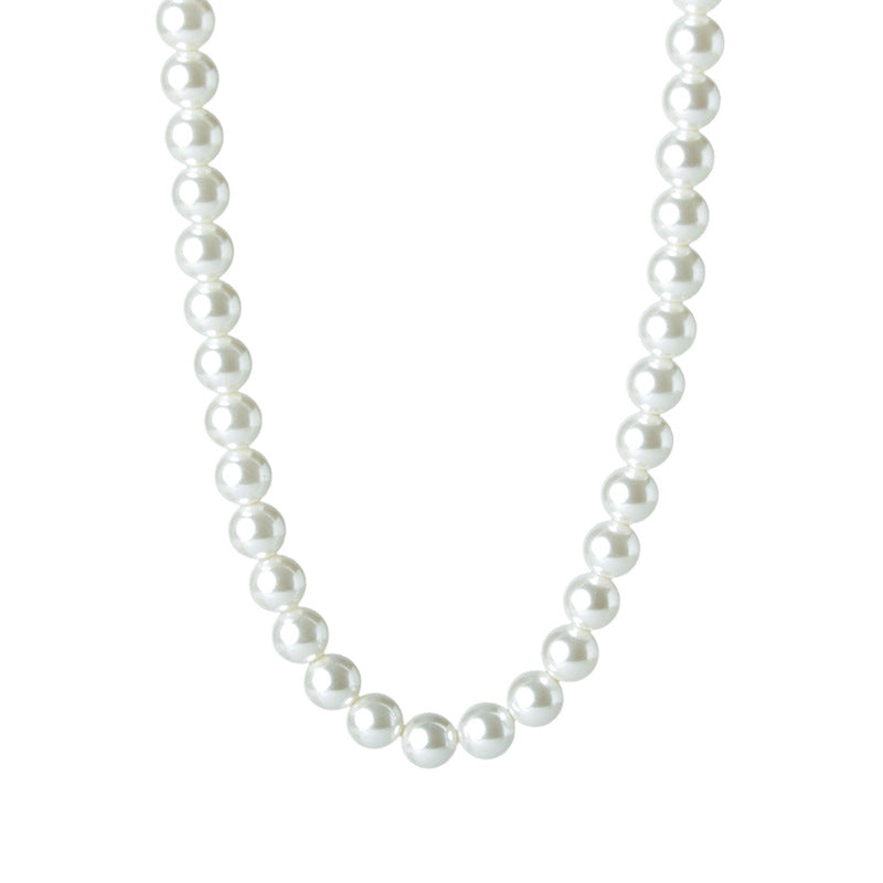 Imported Austrian Swarovski Round Strong Light Xiaomi Pearl Necklace for Women with Yuanbao Clasp Clavicle Chain Trendy Light Luxury