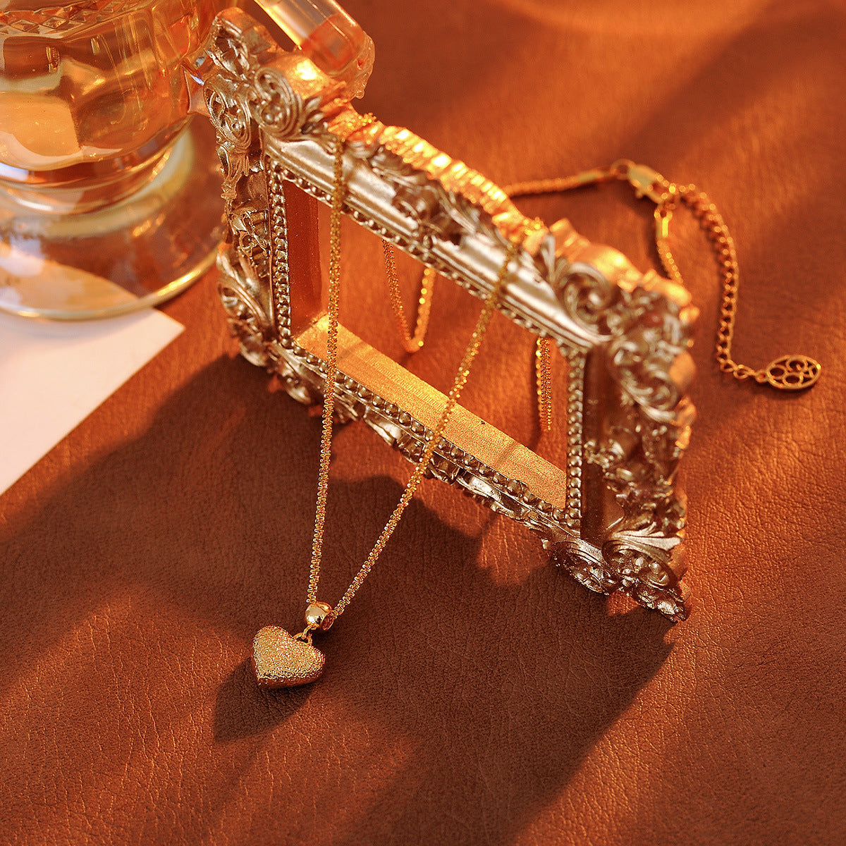 Ice Cube Heart Double-Sided Pendant Necklace Designer Gift Factory