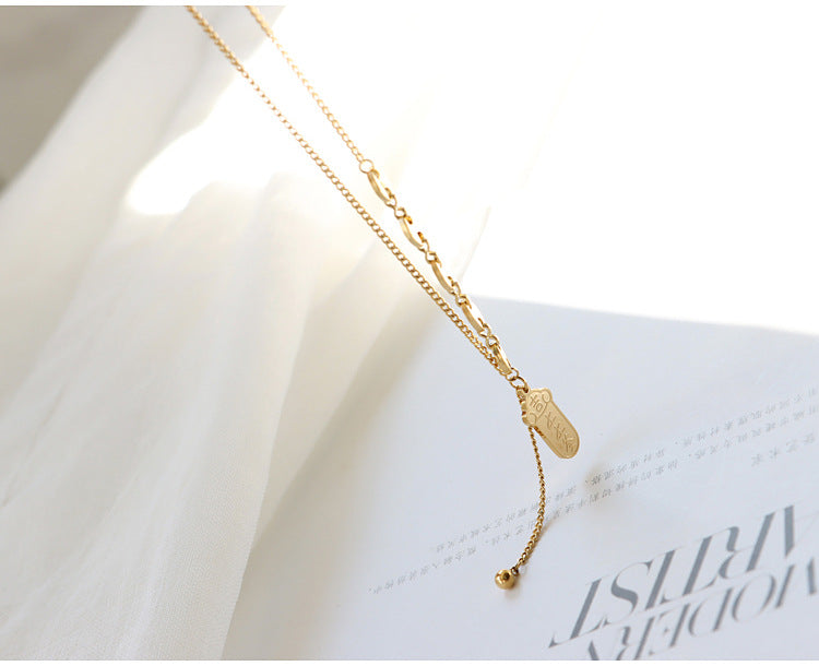 Light Luxury Niche Blind Box Lucky Sign Necklace 2025 New Women's Fortune Brand Collarbone Chain Birthday Gift