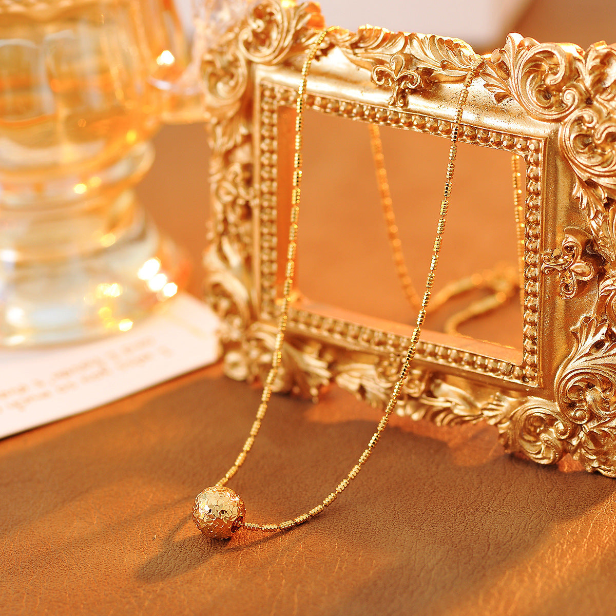 Transshipment Bead Pendant Necklace New Design Sense Rolling Bead Elegant Simple Niche Fashion Jewelry