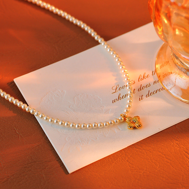 New Year Xiaomi Bead Necklace Elegant Simple Versatile Collarbone Chain Niche High-end Necklace