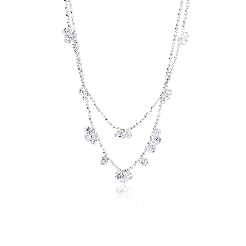 Shiny Gold-Plated Small Water Drop Necklace, Same Style as Xiaohongshu, Exquisite and Simple Zircon Temperament Collarbone Chain