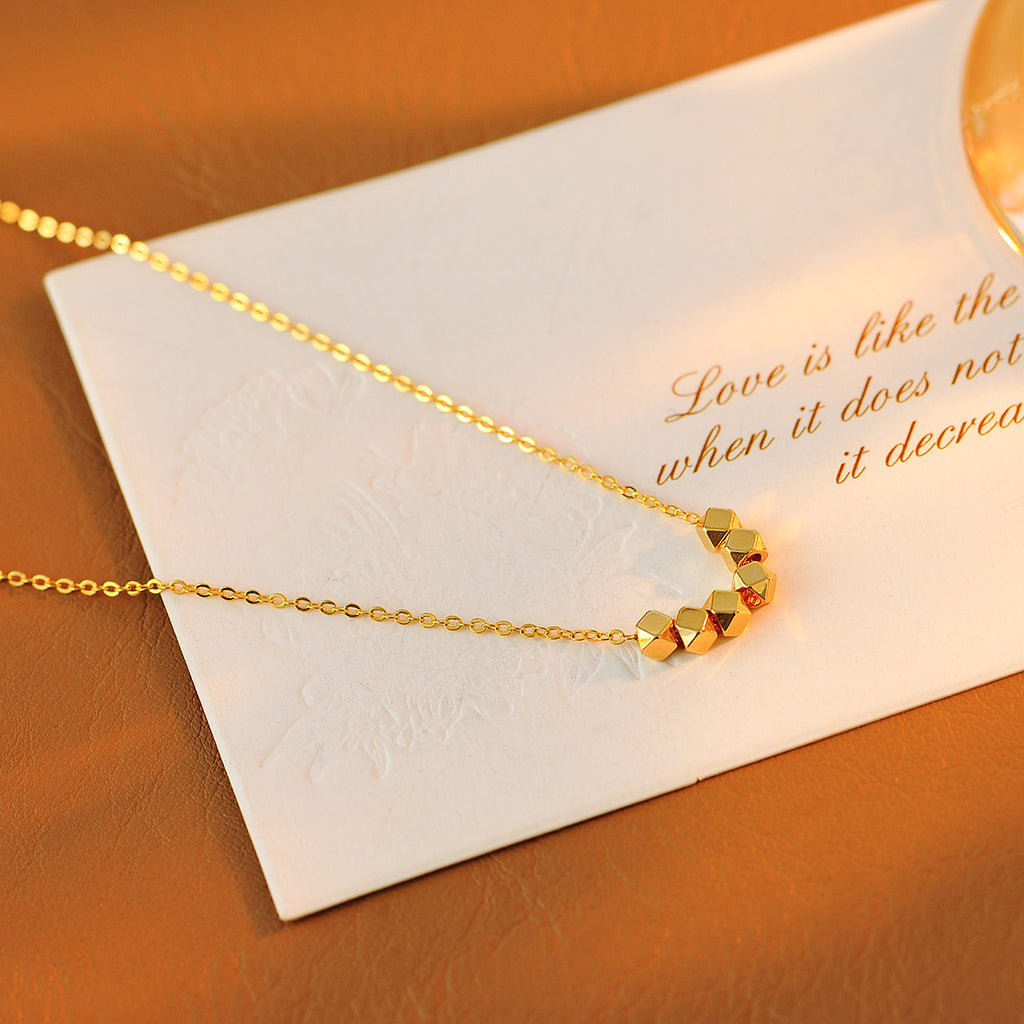 Bafanglaicai Broken Silver Sugar Cube Necklace Light Luxury Niche High-end Clavicle Chain 2025 New Model