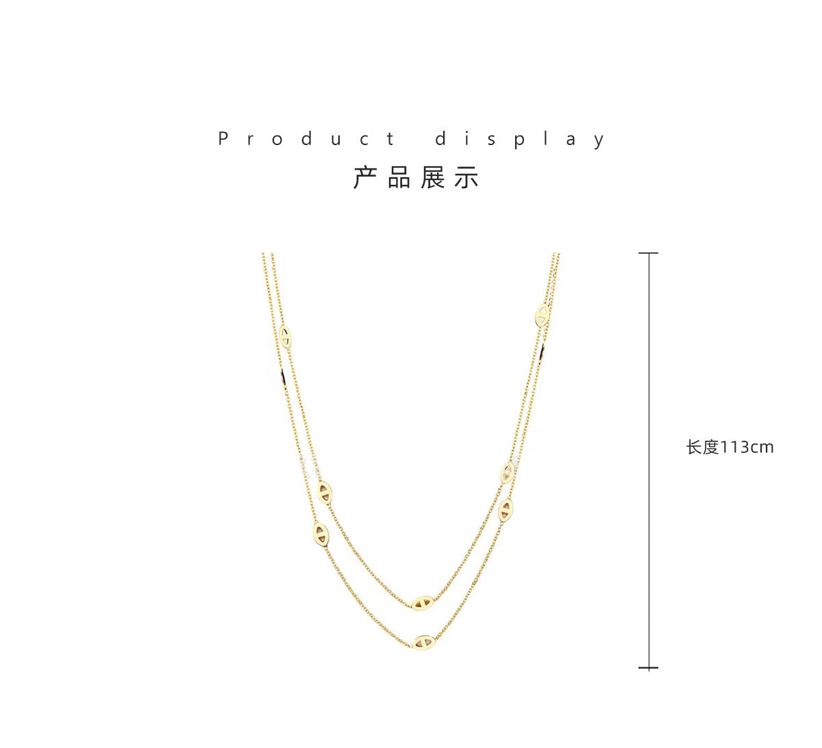 Long Pig Nose Necklace Elegant Luxury 18K Real Gold Titanium Steel Non-Fading High-End Women's Sweater Chain Jewelry