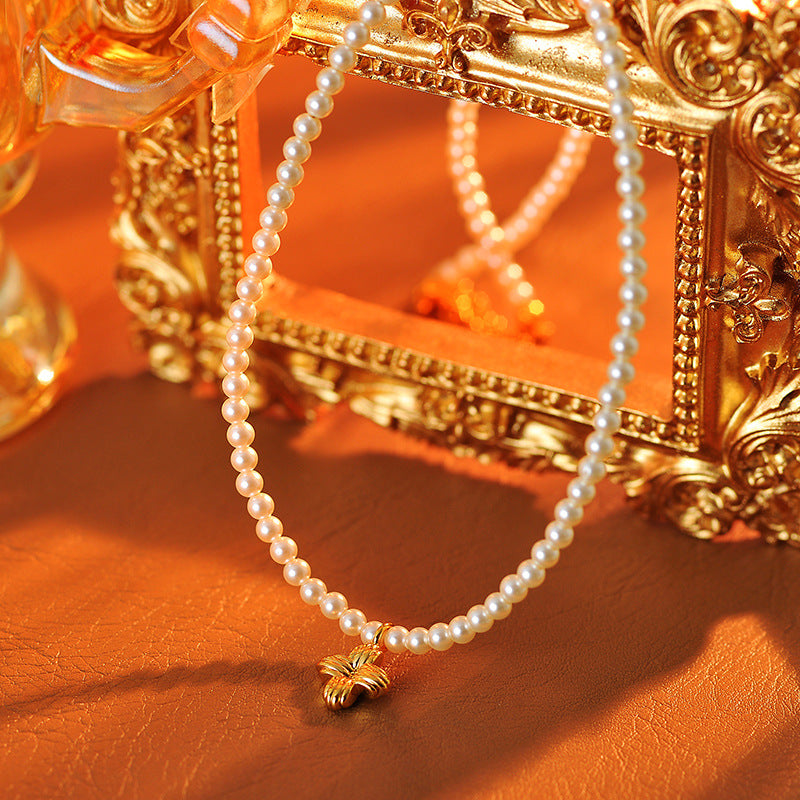 New Year Xiaomi Bead Necklace Elegant Simple Versatile Collarbone Chain Niche High-end Necklace