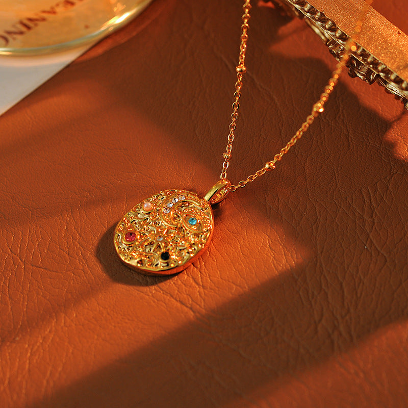 Hot-Selling Sun Moon Star Zircon Pendant Necklace for Women Original Design Niche Jewelry Layered Necklace Collarbone Chain