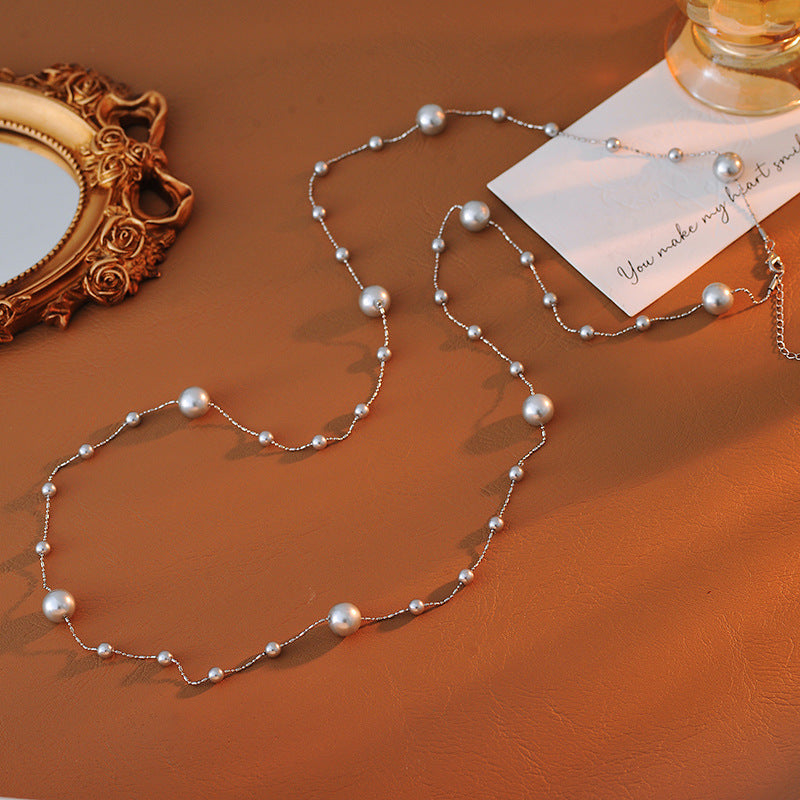 Elegant Fashion Long Multi-layer Starry Sky Necklace Light Luxury Niche Design Layered Sweater Chain for Women