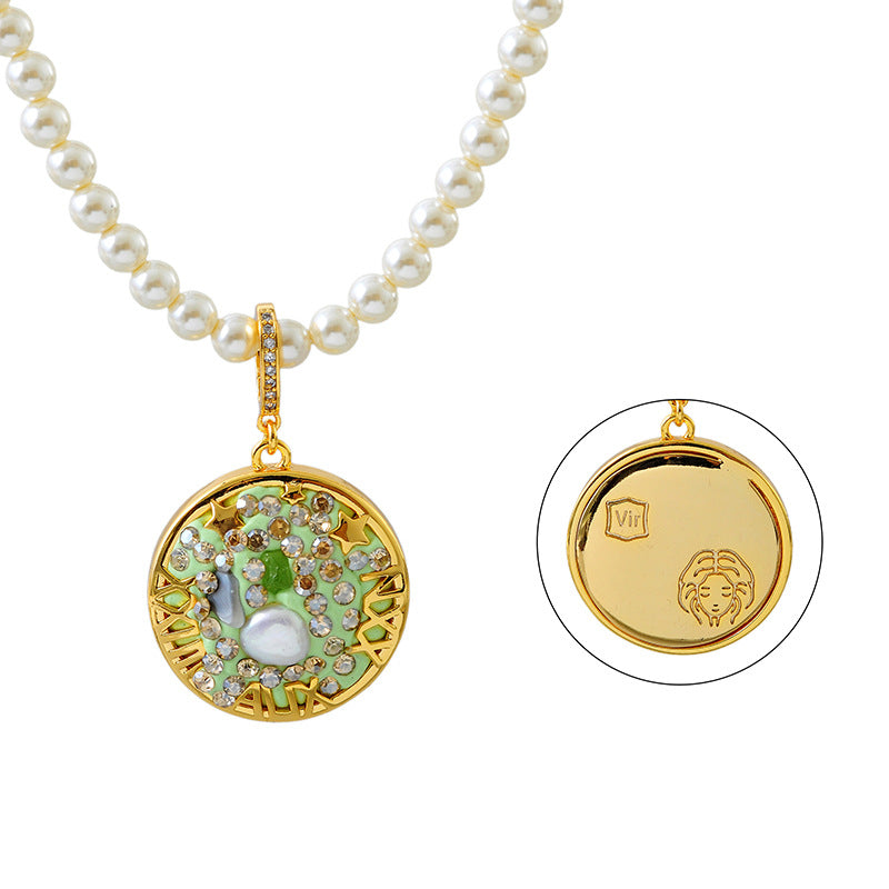 24-Year-Old Vintage Natural Baroque Necklace Micro-Inlaid High-End Virgo Versatile Pearl Necklace