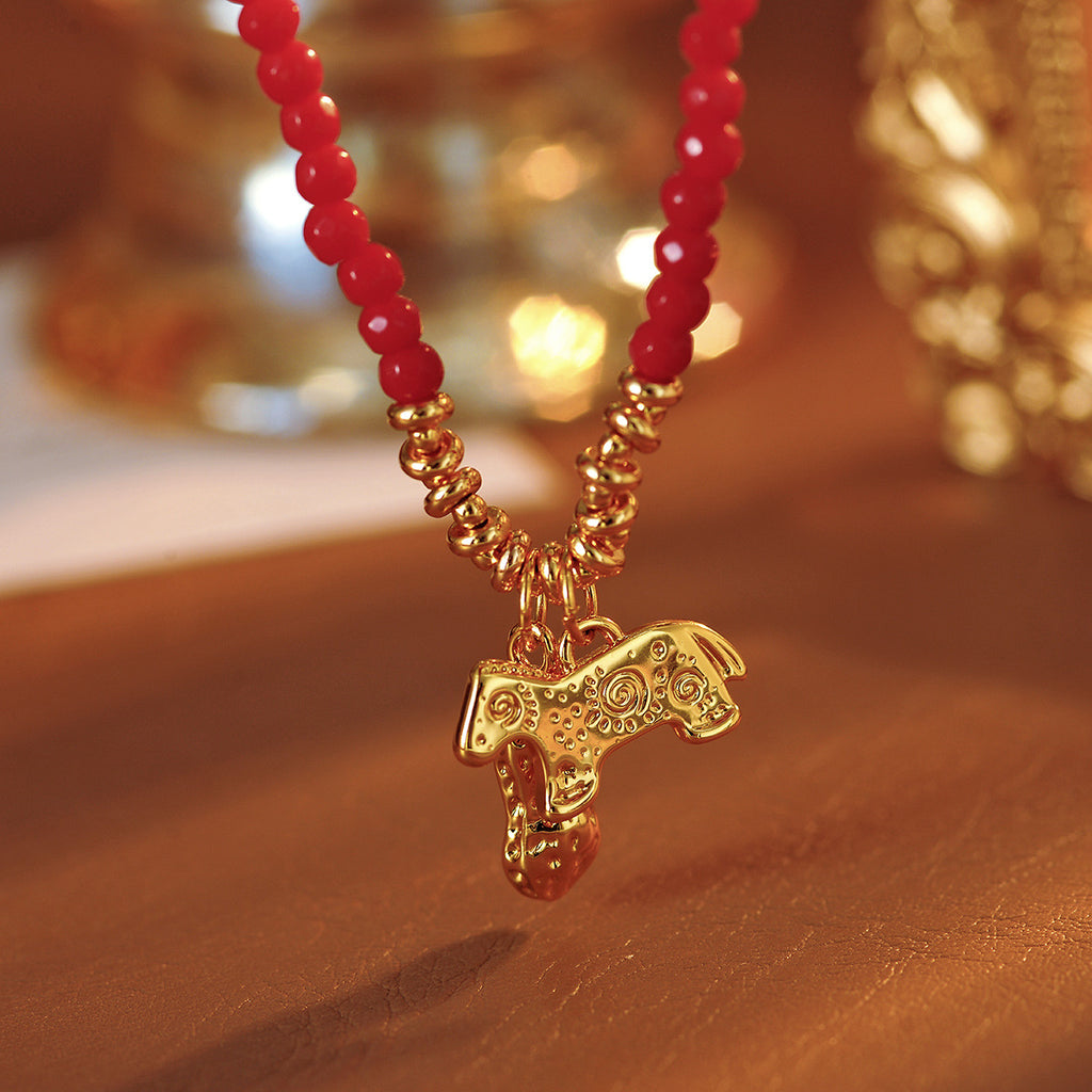 New Fantasy Island Little Elephant Necklace Melad High-end Agate Good Things Peanut Little Elephant Necklace for Women