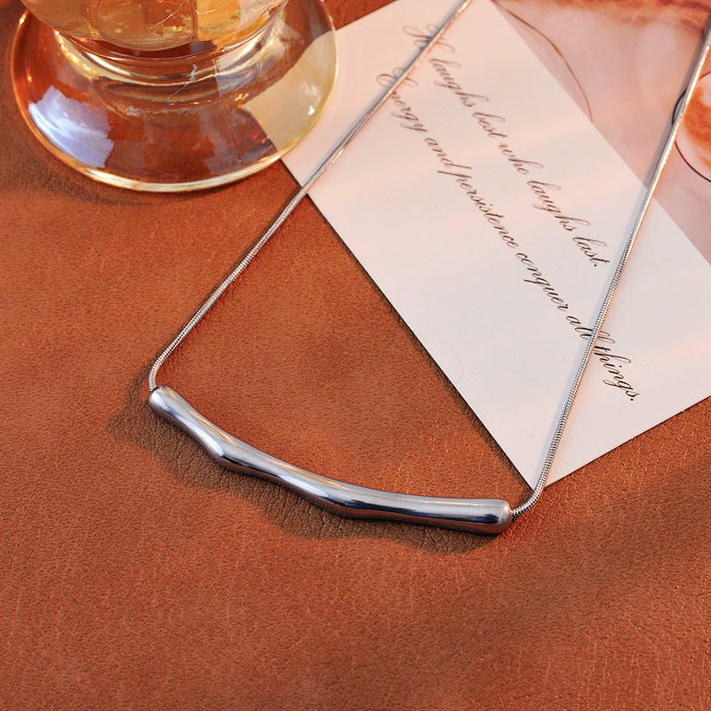 Light Luxury Niche Snake Bone Necklace for Women New Hot Style Irregular Metal Pendant Clavicle Chain