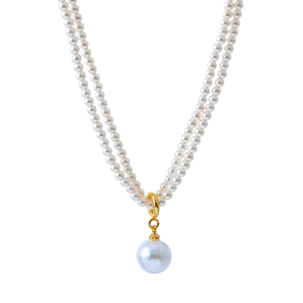Xiaomi Pearl Double Layer Stacked Imitation Pearl Necklace Non-Fading Women Summer Versatile High-End Collarbone Choker