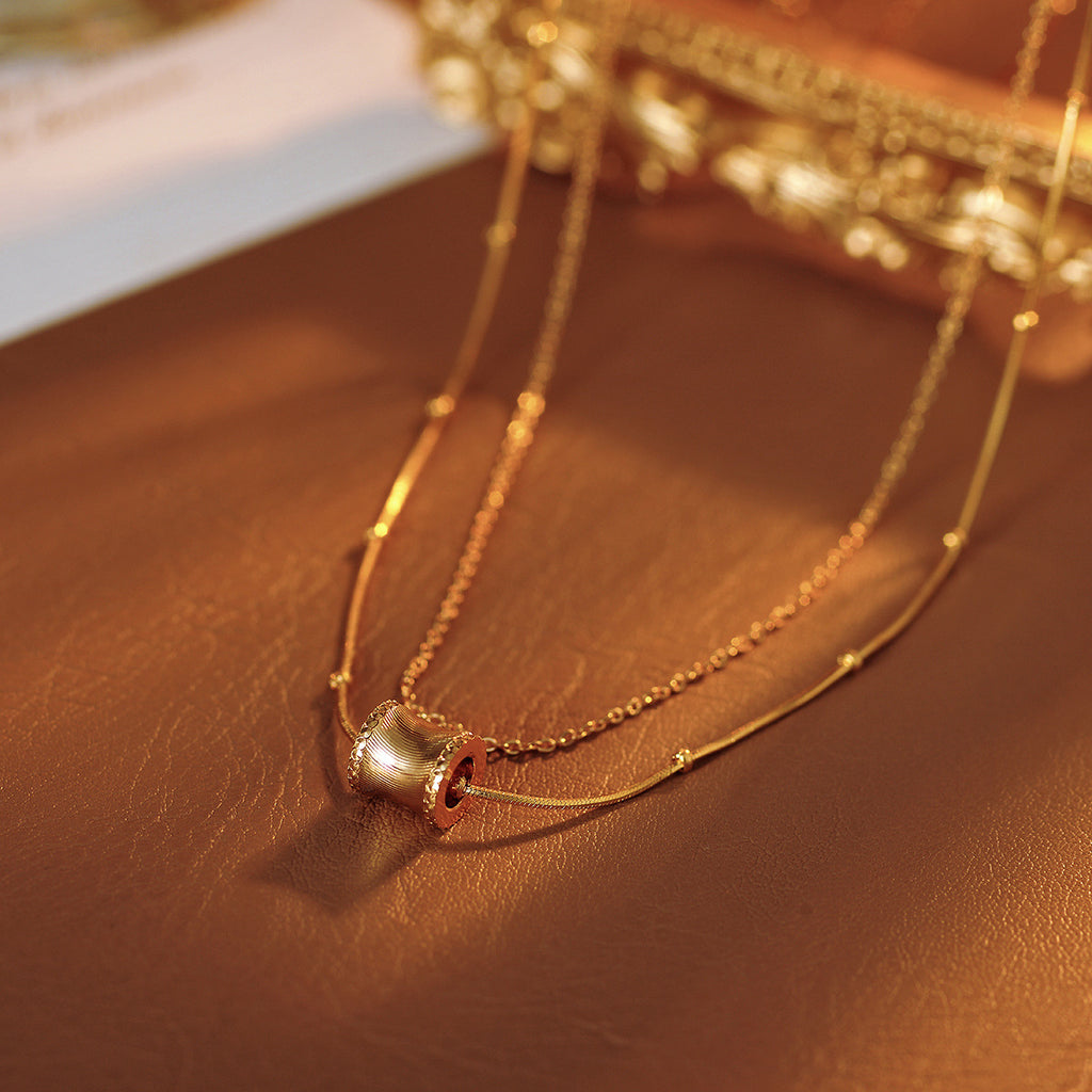 [Xia Shui Yi Ren] Balance Beam Small Waist Versatile Necklace for Women, Niche Trendy Necklace