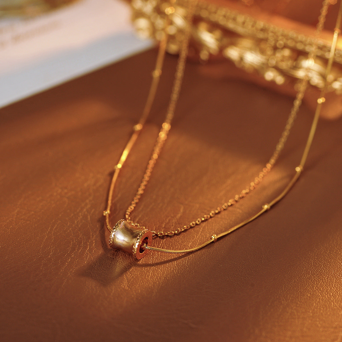 [Xia Shui Yi Ren] Balance Beam Small Waist Versatile Necklace for Women, Niche Trendy Necklace